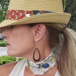 Boho choker with vintage trinkets